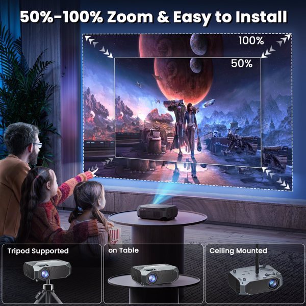 Projector with 5G WiFi, 4K Support & Zoom Feature | Sound23
