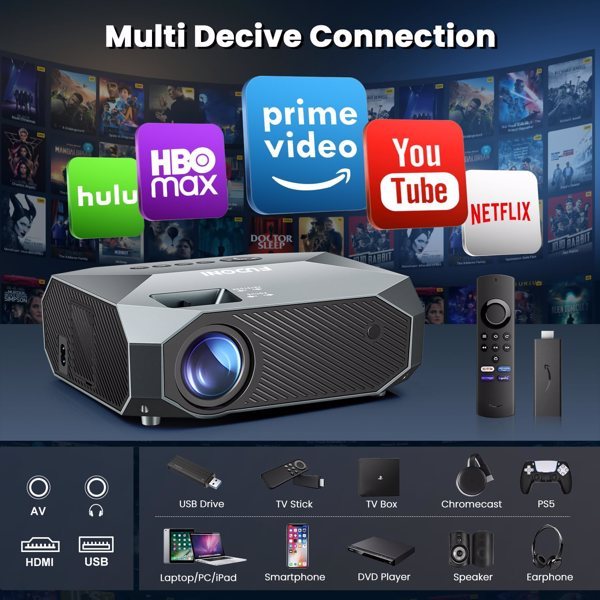 Projector with 5G WiFi, 4K Support & Zoom Feature | Sound23