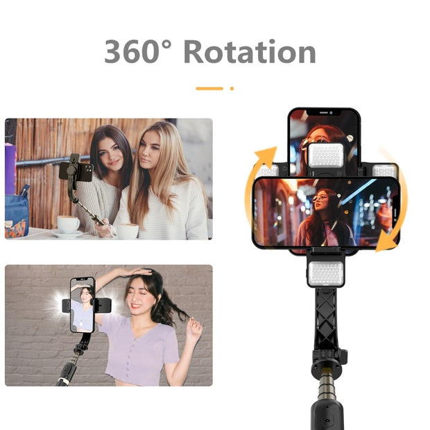COOL DIER Selfie Stick with Led Fill Light for smart phone