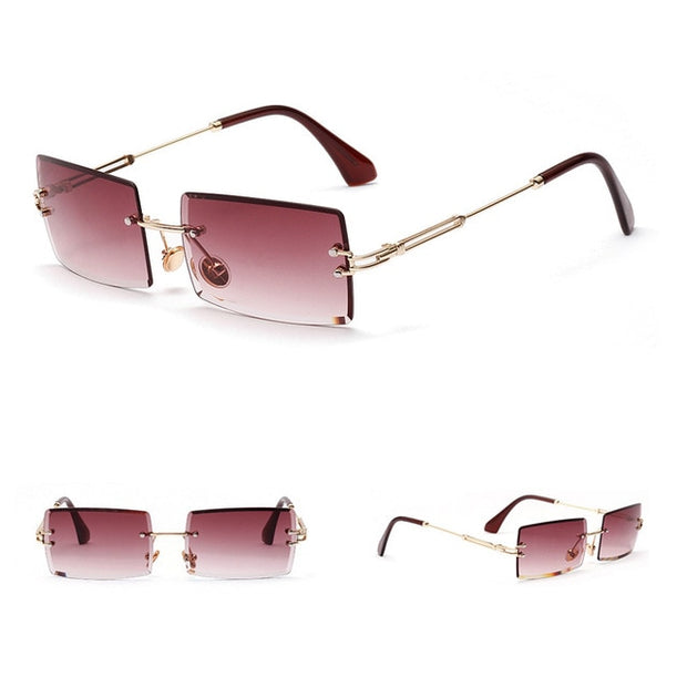 Buy High Quality Rectangle Rimless Sunglasses for Women - Sound21