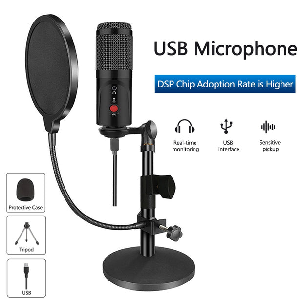 Buy High Quality Condenser Microphone With Tripod USB Computer Studio Microphone - Sound21