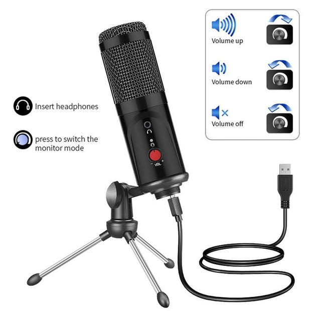 Buy High Quality Condenser Microphone With Tripod USB Computer Studio Microphone - Sound21
