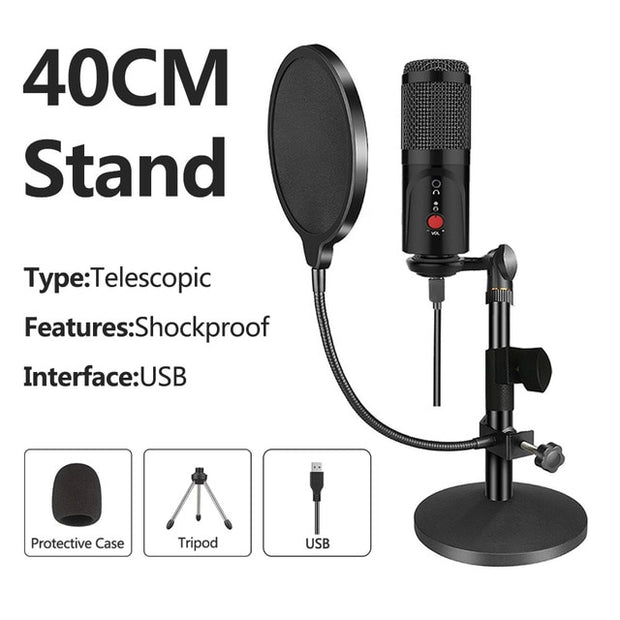 Buy High Quality Condenser Microphone With Tripod USB Computer Studio Microphone - Sound21