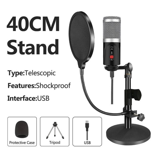 Buy High Quality Condenser Microphone With Tripod USB Computer Studio Microphone - Sound21