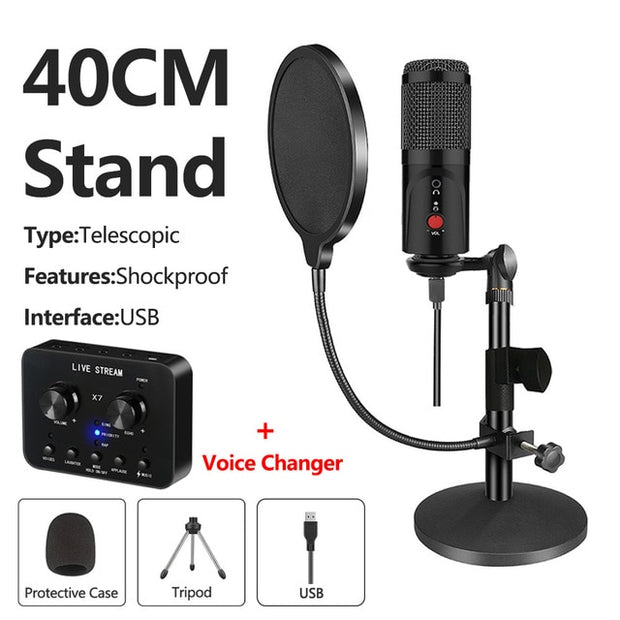 Buy High Quality Condenser Microphone With Tripod USB Computer Studio Microphone - Sound21